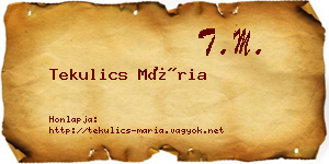 Tekulics Mária névjegykártya