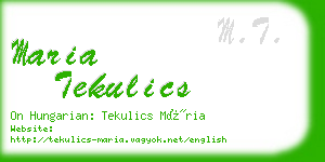 maria tekulics business card